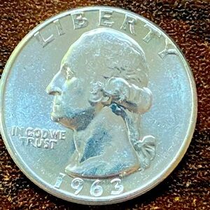 90% silver 1963 Error Washington Quarter a very very fine coin.